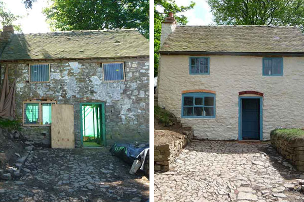 Before and after photos of Lime Washing at North Wales house