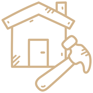 Home and hammer icon
